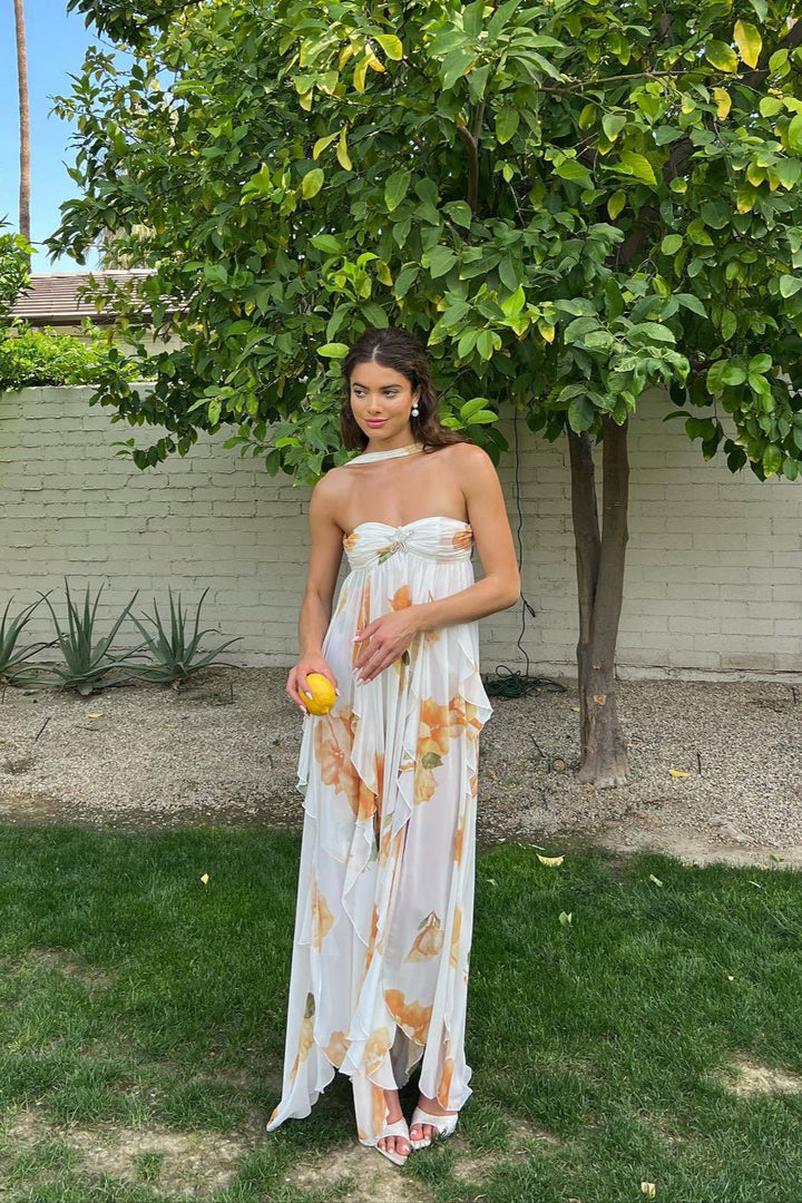 Gwen™ | Elegant Halter Maxi Kjole