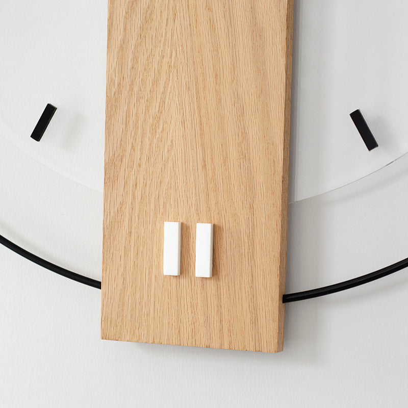 Solid Træ Vægur 40 cm med Stille Sweep Movement