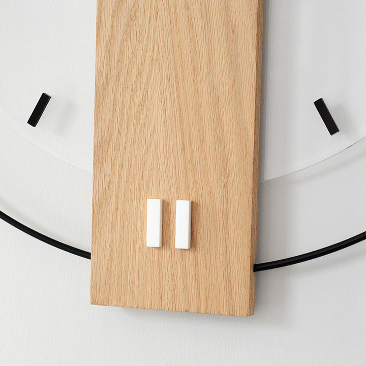 Solid Træ Vægur 40 cm med Stille Sweep Movement