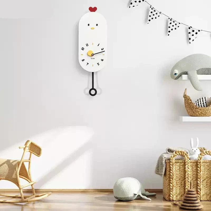 Sød Kylling Vægur i Moderne Design
