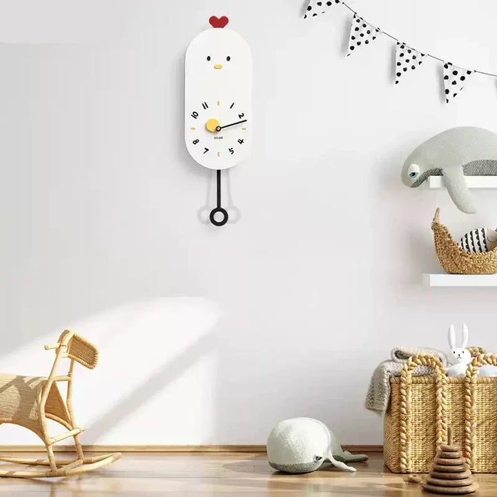 Sød Kylling Vægur i Moderne Design