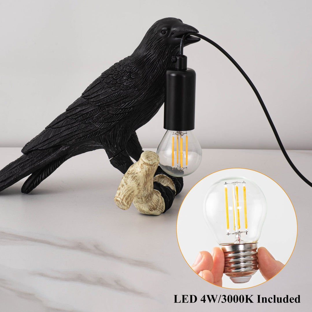 Fugle Bordlampe i Mini Størrelse med Blødt Lys