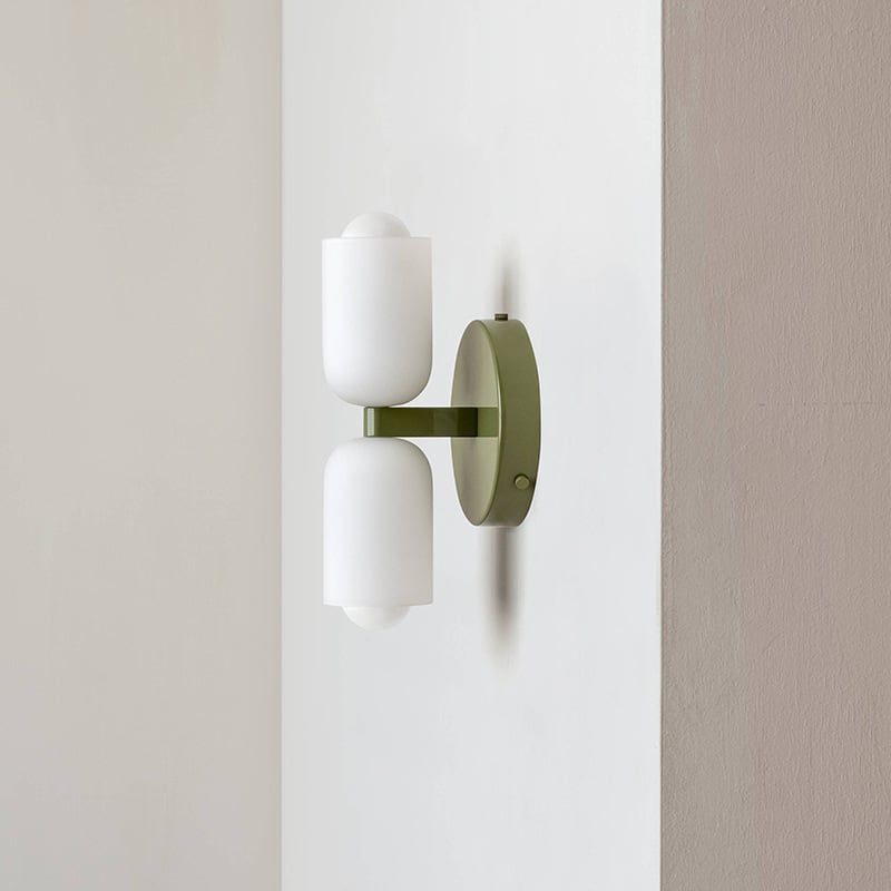 Moderne Op-Ned Væglampe i Glas og Metal, 30 cm