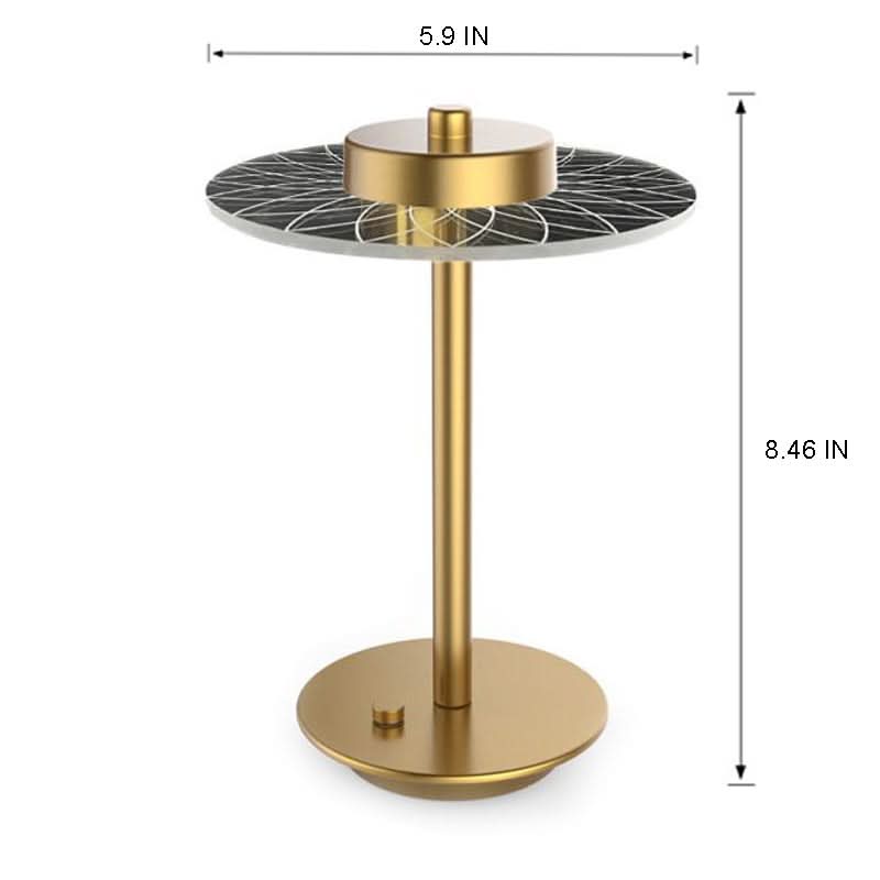 Trådløs Genopladelig LED Bordlampe med Krystal Disc Design