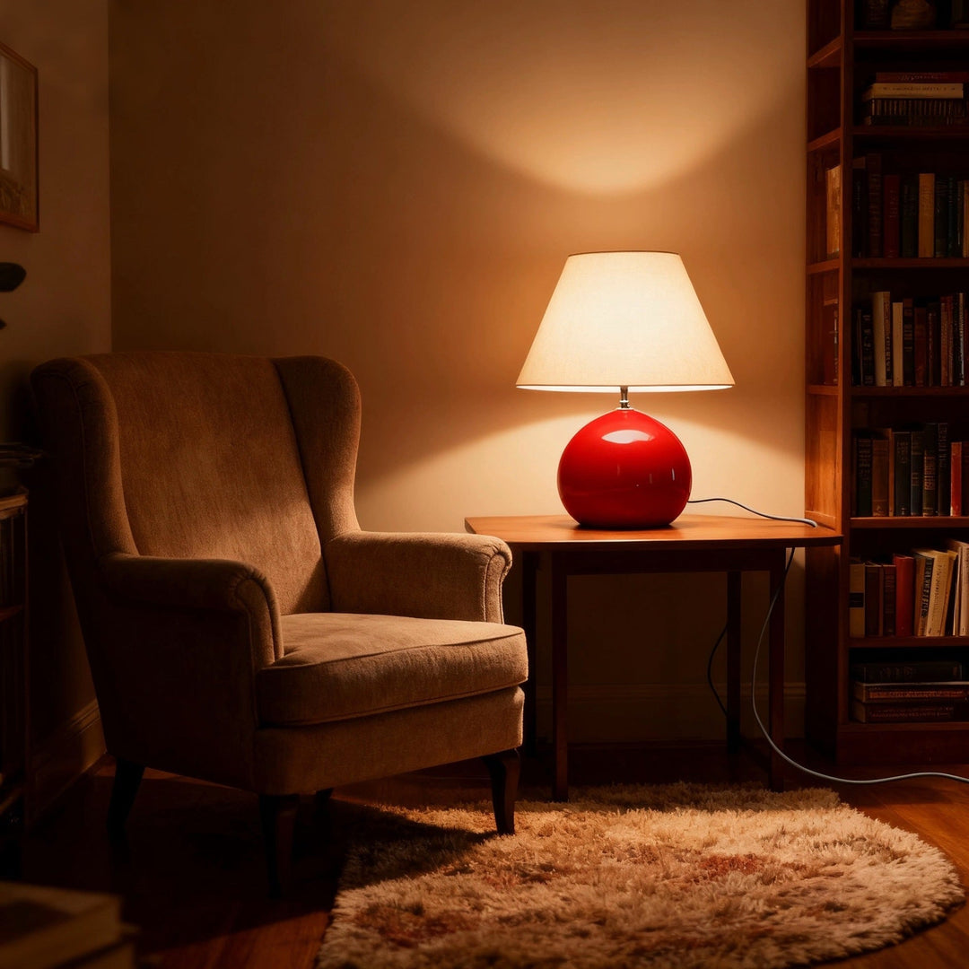 Vintage Kastanje-stil Bordlampe med Varmt Lys