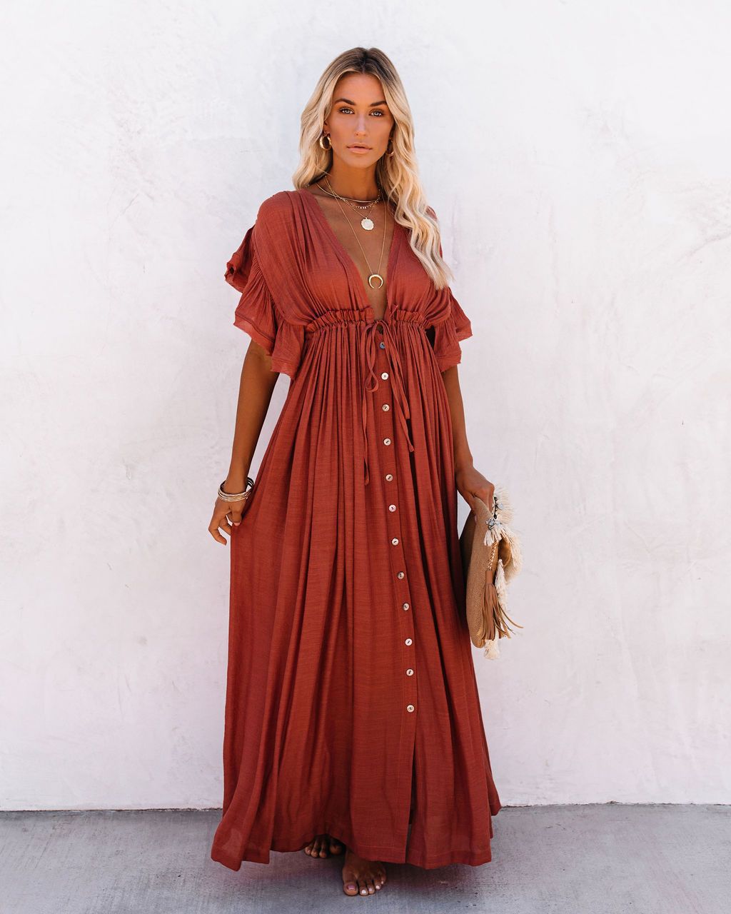 Annabelle | Kvinders Wrap V Udenær Boho Flowing Strand Dække Op Strand