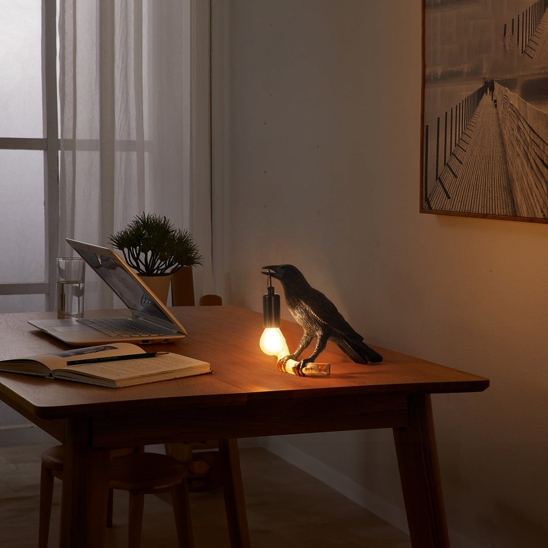 Fugle Bordlampe i Mini Størrelse med Blødt Lys