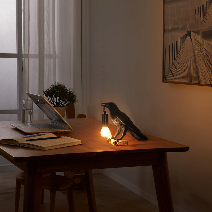 Fugle Bordlampe i Mini Størrelse med Blødt Lys