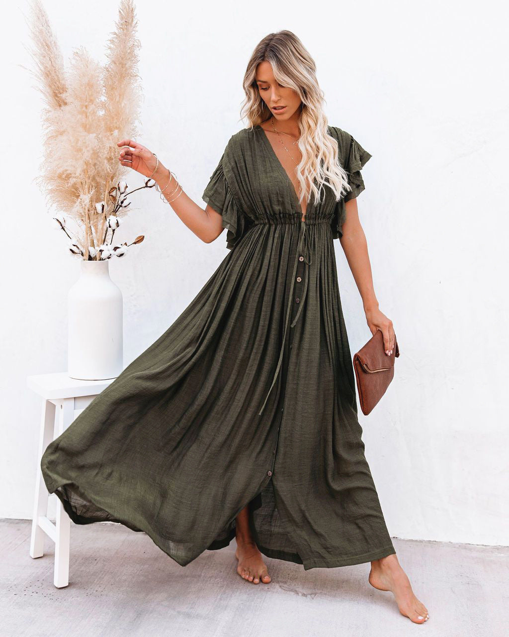Annabelle | Kvinders Wrap V Udenær Boho Flowing Strand Dække Op Strand