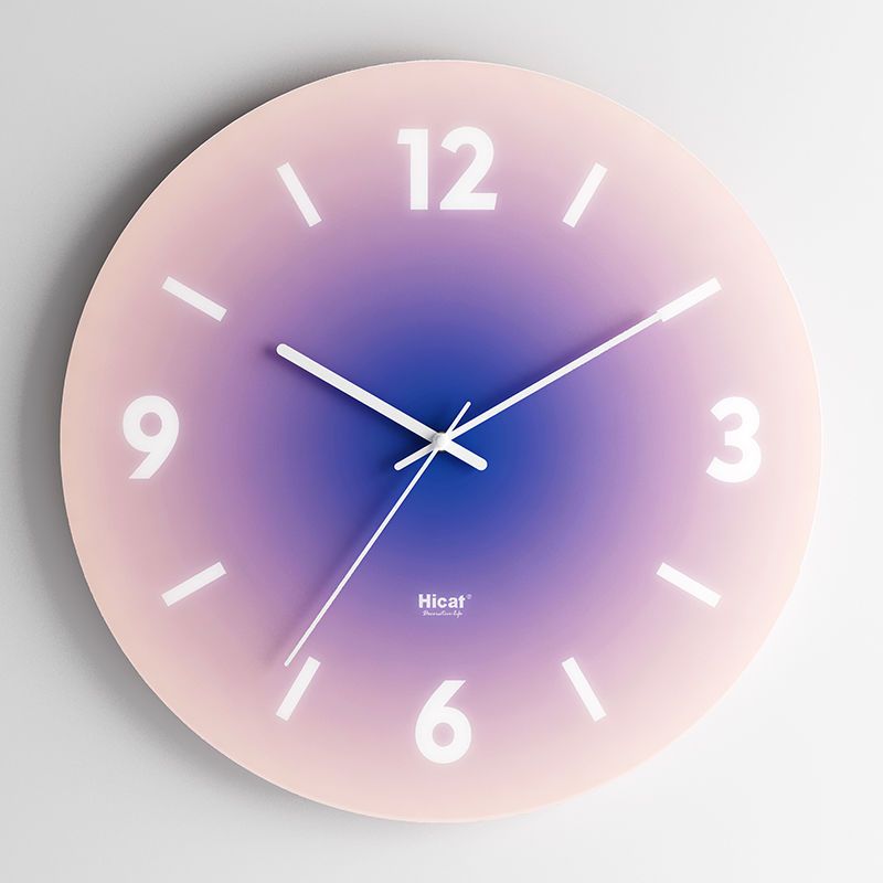 Elegant Glas Vægur med Minimalistisk Design