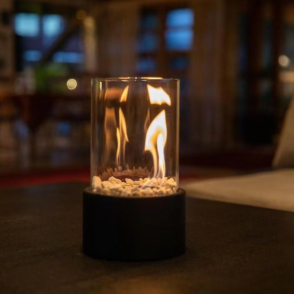 Elegant Glasolie Bordlampe med Aftagelig Cylinder og Metalbund