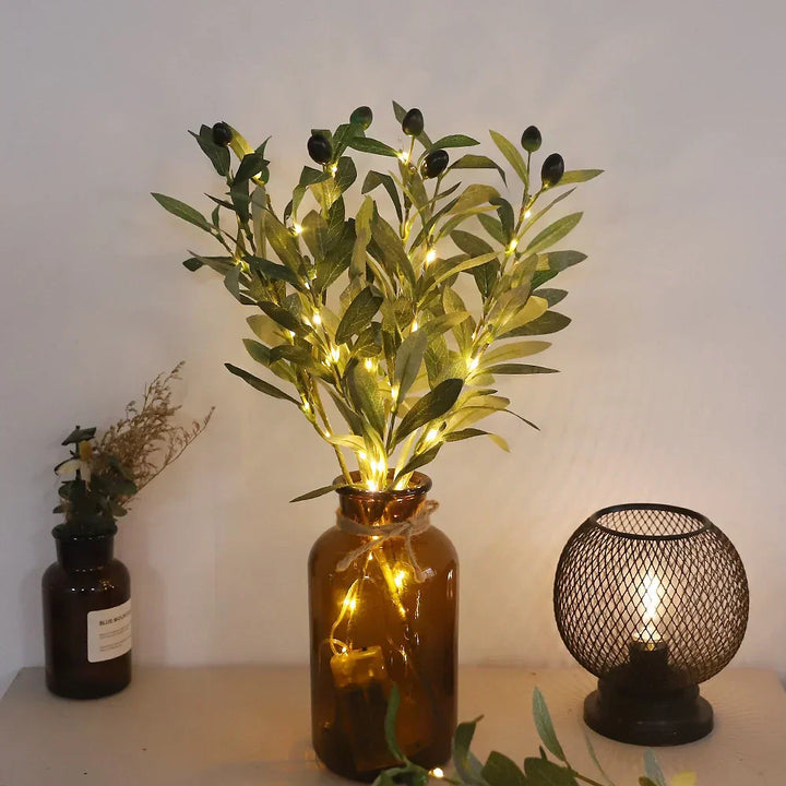 LED Bordlampe med Bøjelige Kviste og Blomster