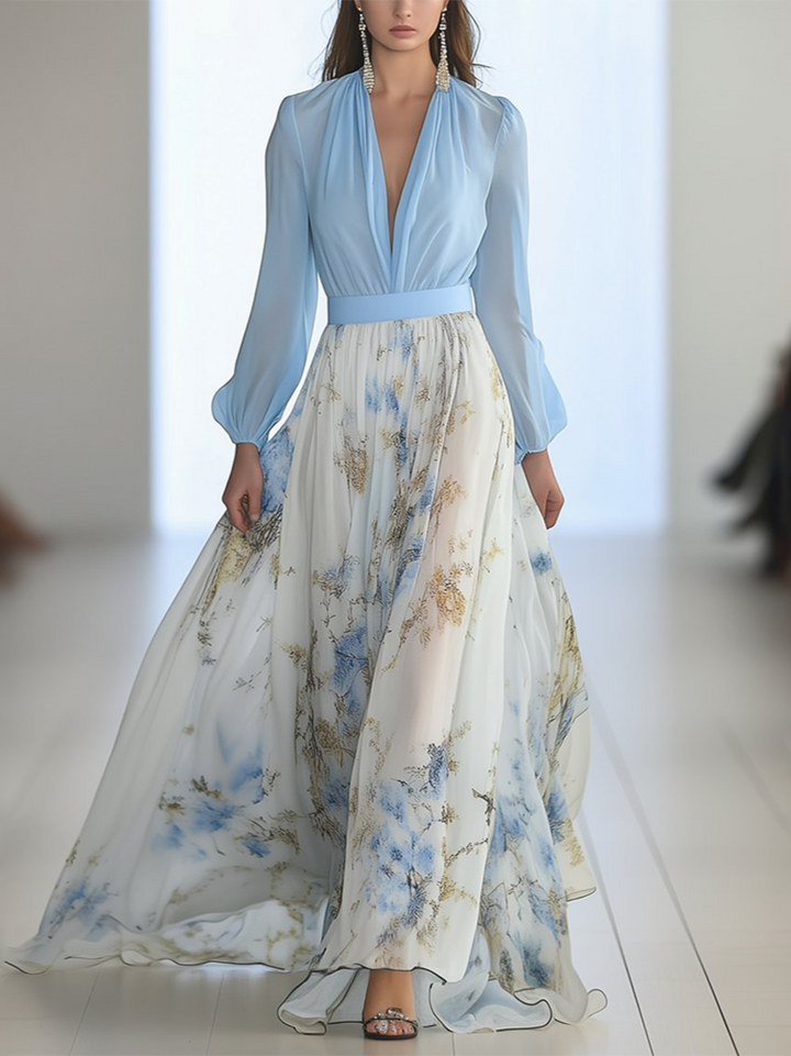 Kelli™ | Maxi Kjole med Fantastisk Blomsterdesign