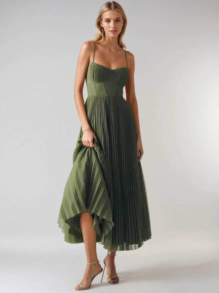 Sonya™ | Elegant Pleated Maxi Dress