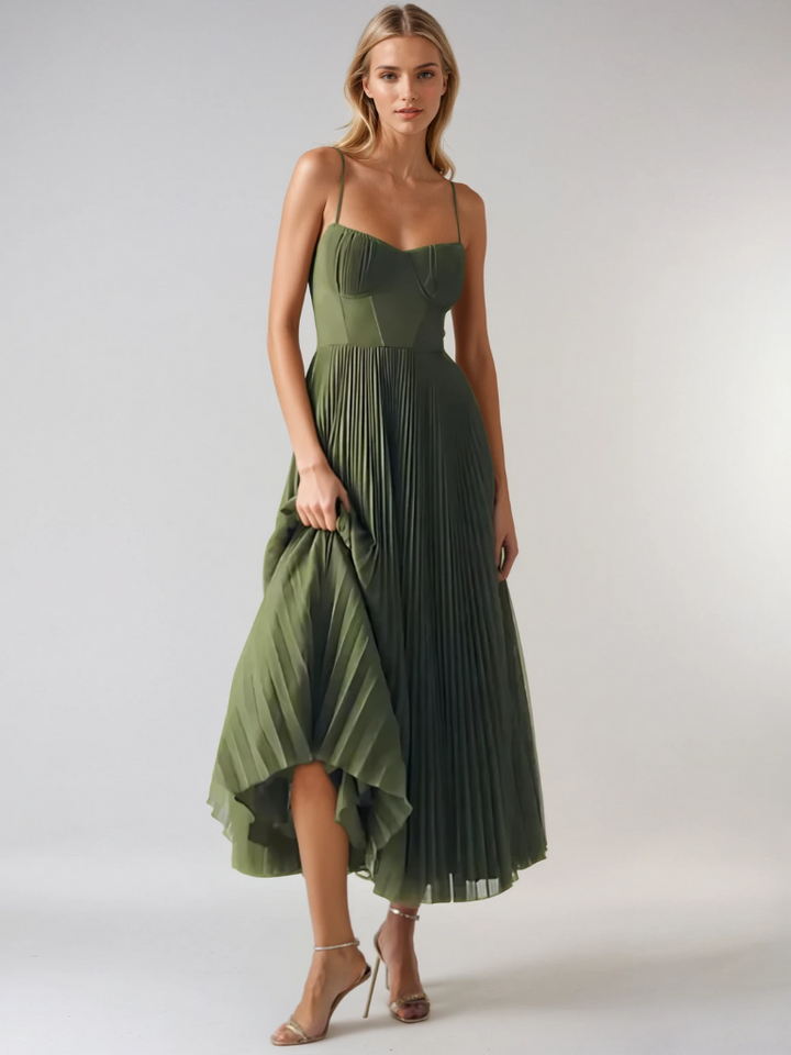 Sonya™ | Skulptureret Plisseret Maxi Kjole