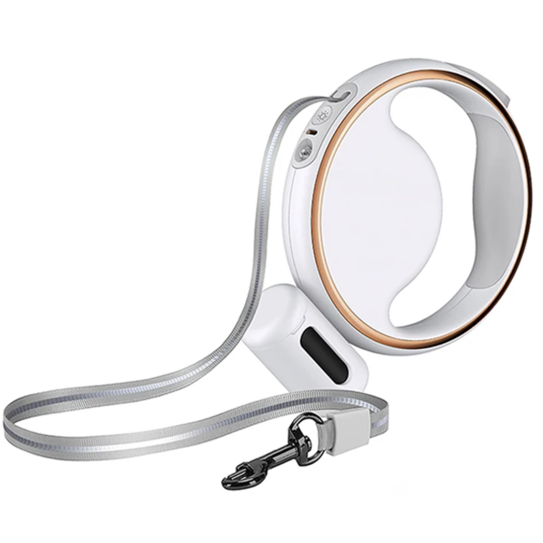 Automatisk Hundeline med LED Lys og Poselomme