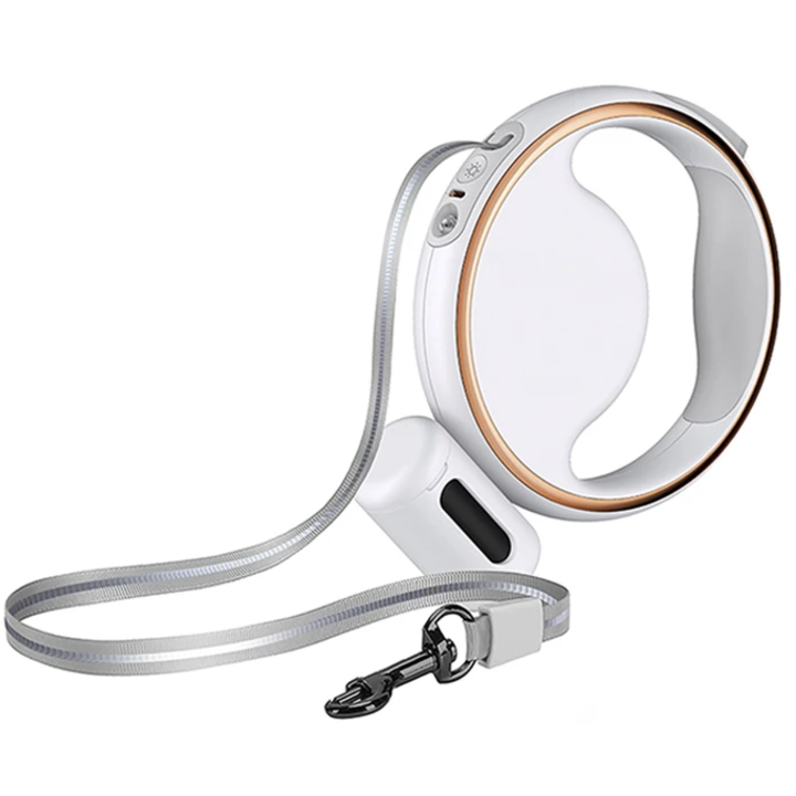 Automatisk Hundeline med LED Lys og Poselomme