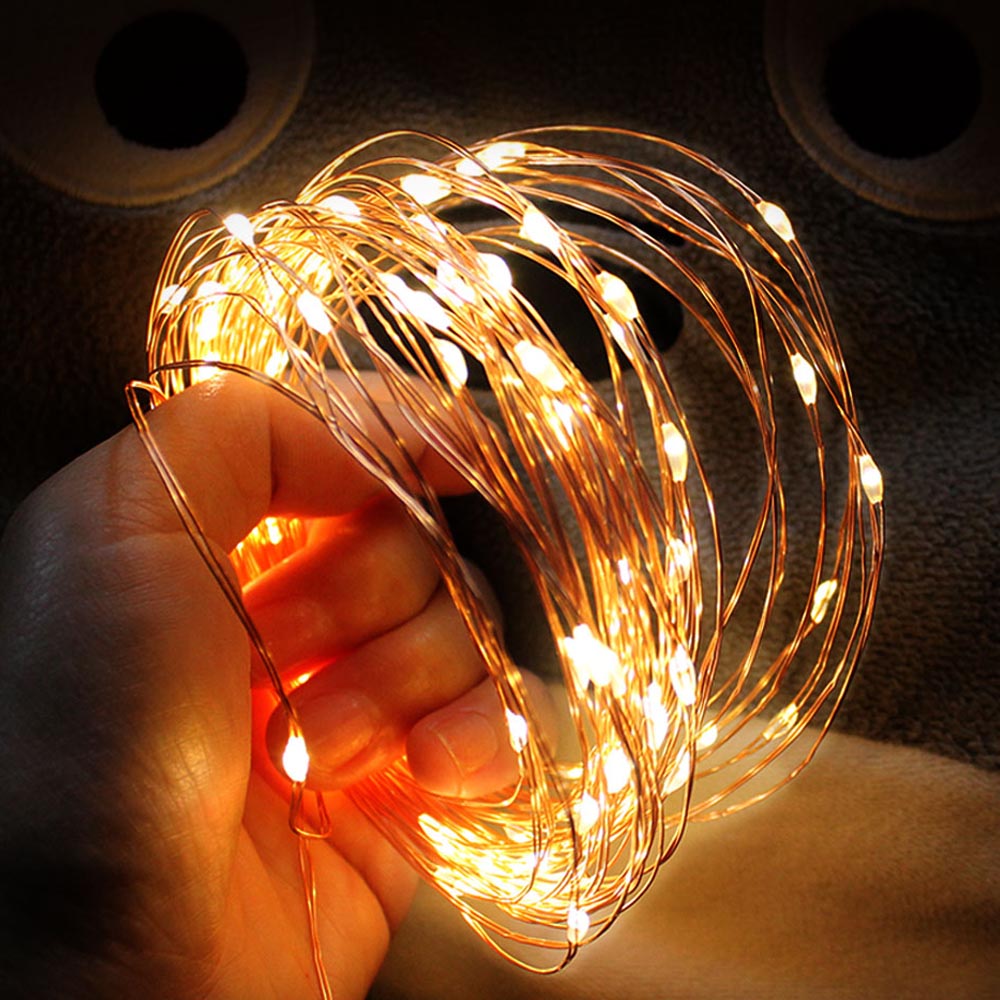 LED Lyskæde med Fotoklips - 10 m USB-Drevet