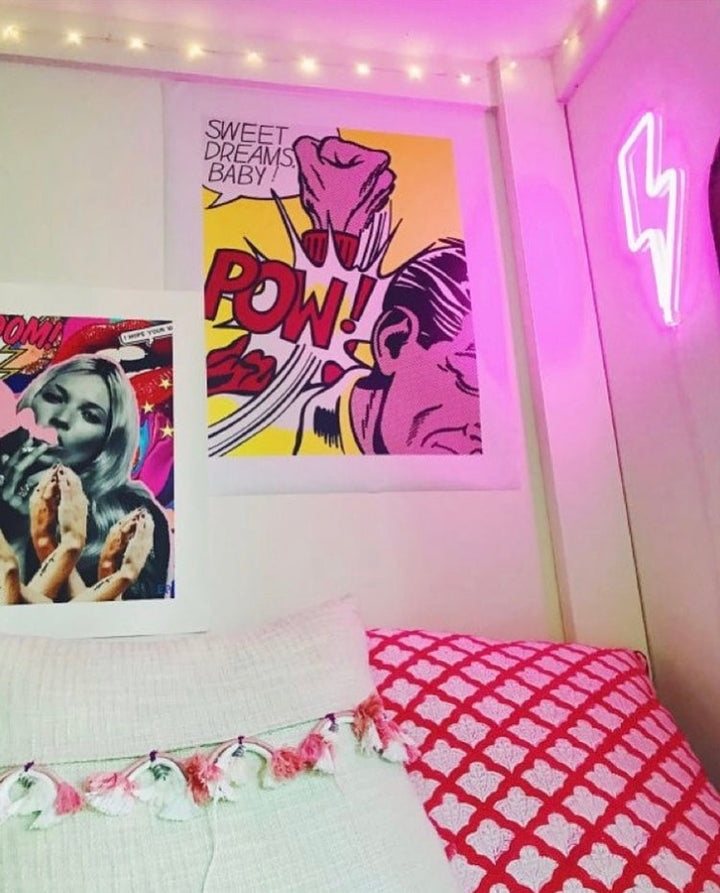 Pink Neon Lynvæg Lampe med LED Belysning