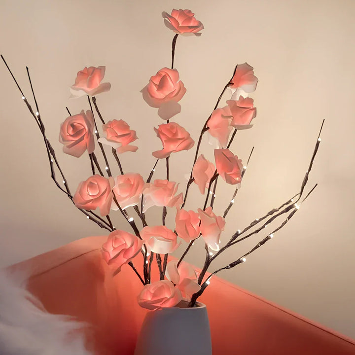LED Bordlampe med Bøjelige Kviste og Blomster