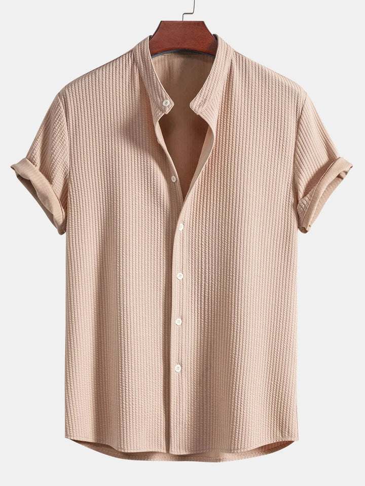Polo til herrer med ståkrave og struktureret look