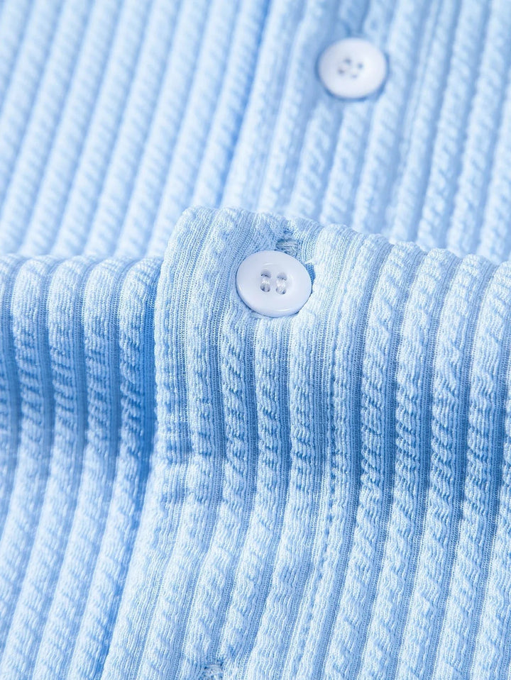 Polo til herrer med ståkrave og struktureret look
