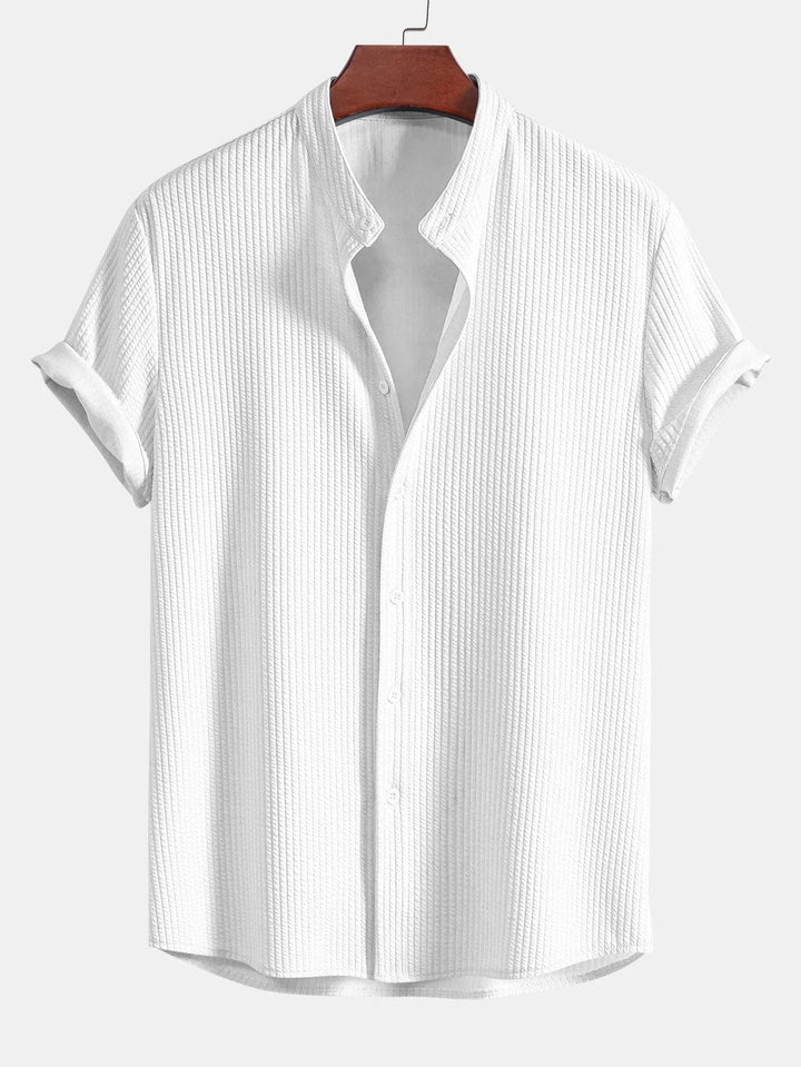 Polo til herrer med ståkrave og struktureret look