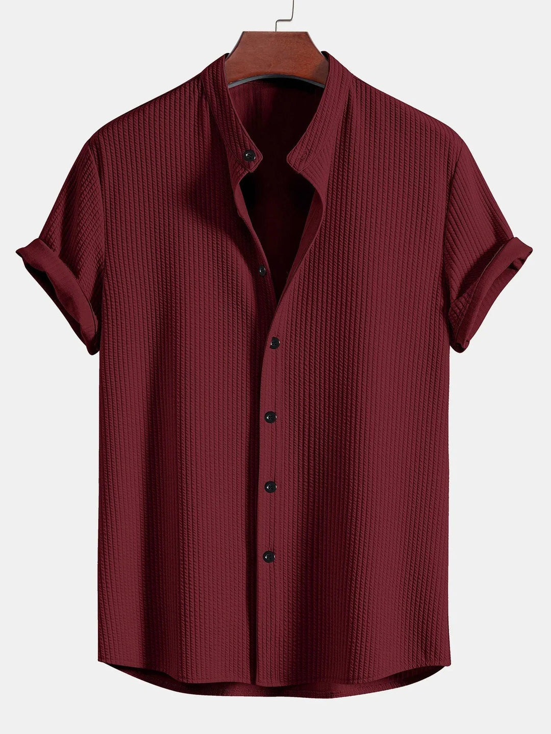 Polo til herrer med ståkrave og struktureret look