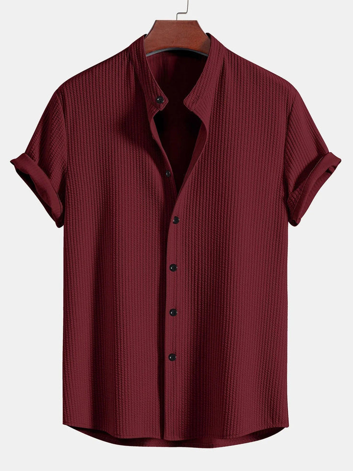 Polo til herrer med ståkrave og struktureret look