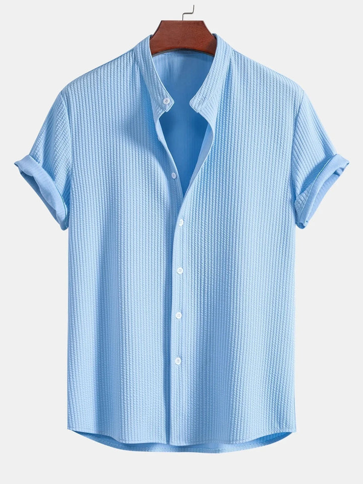 Polo til herrer med ståkrave og struktureret look