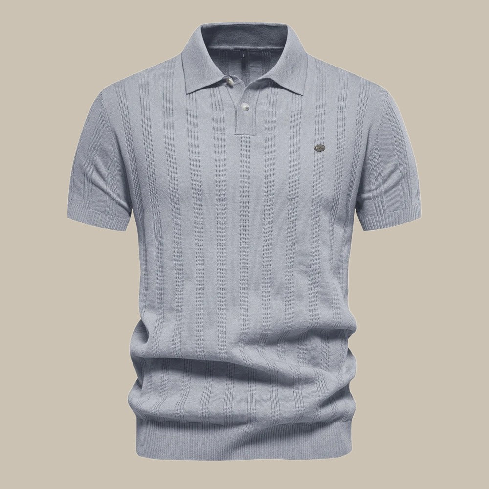 Polo shirt med klassisk krave og fin struktur