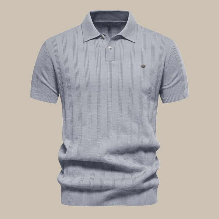 Polo shirt med klassisk krave og fin struktur