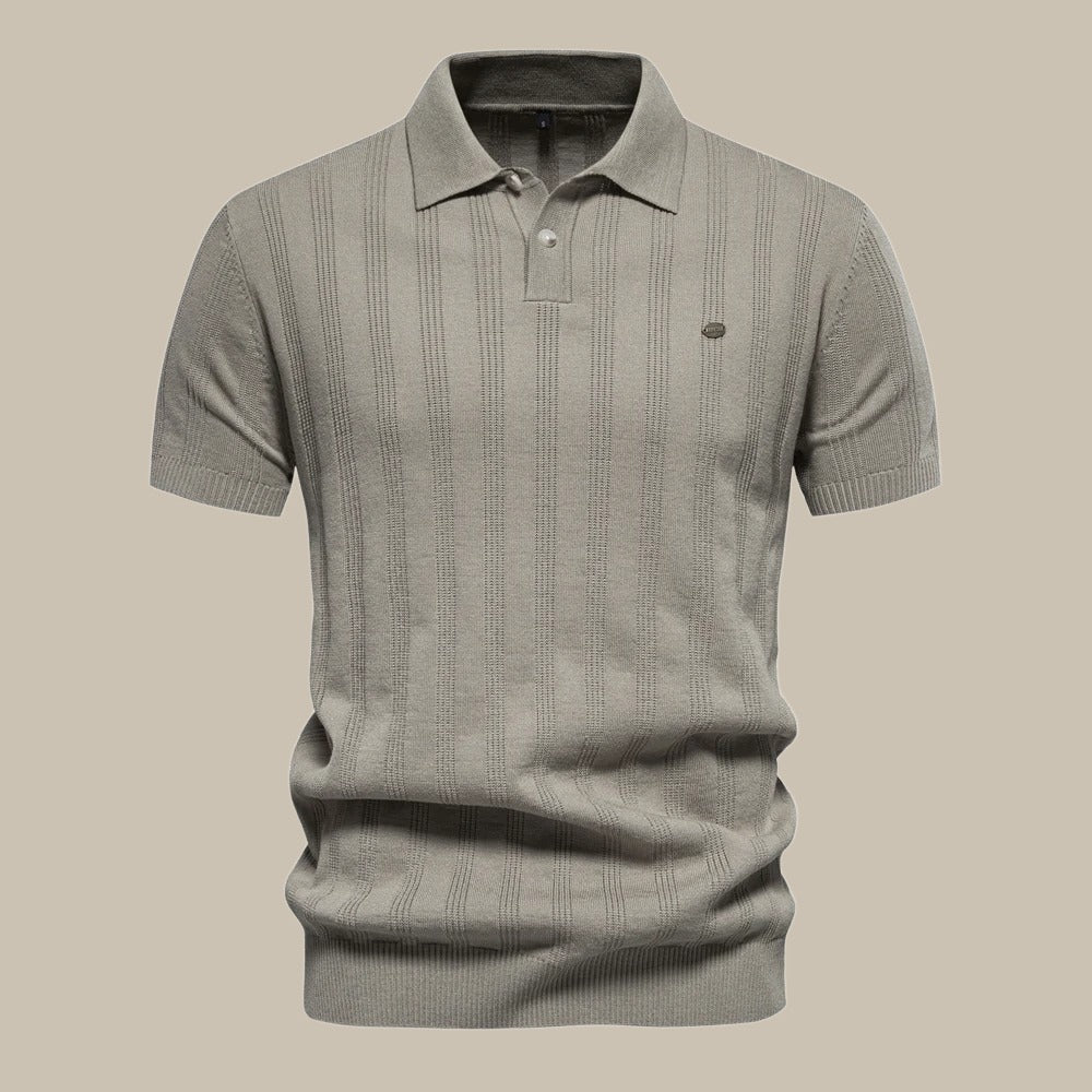Polo shirt med klassisk krave og fin struktur