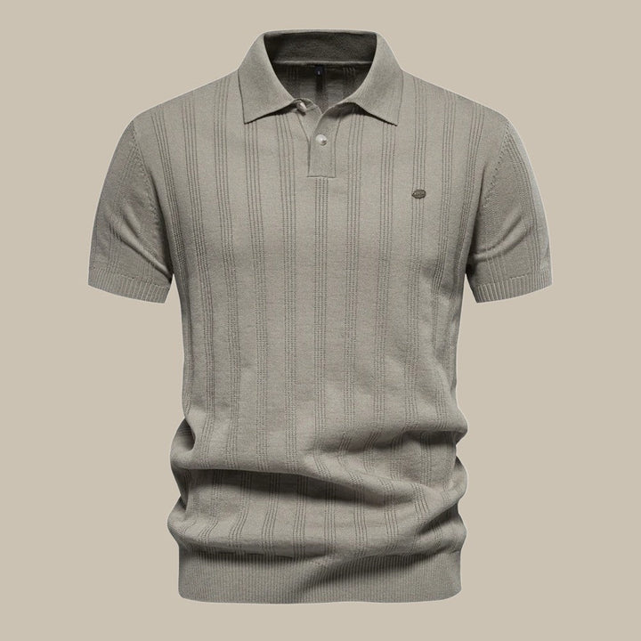 Polo shirt med klassisk krave og fin struktur