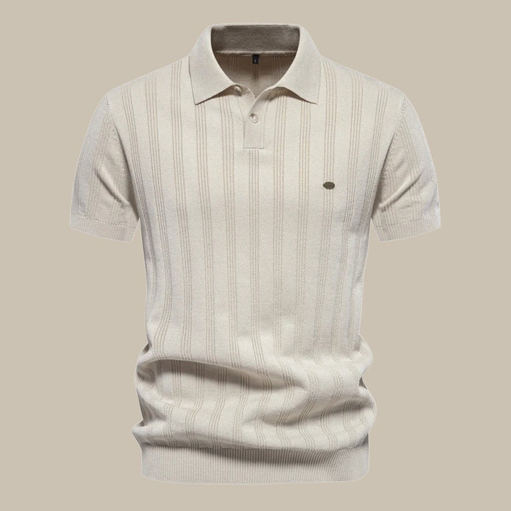 Polo shirt med klassisk krave og fin struktur
