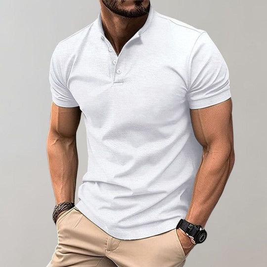 Polo-shirt med ståkrave og figursyet pasform
