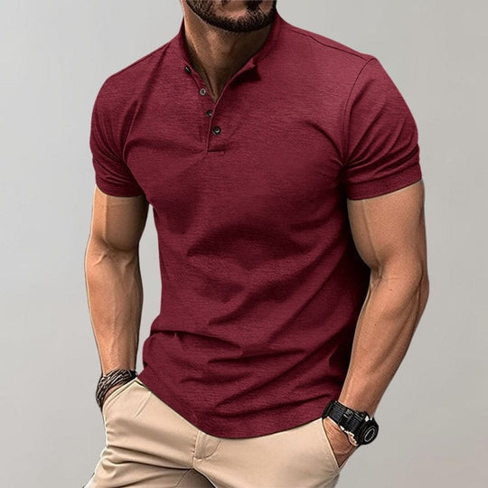 Polo-shirt med ståkrave og figursyet pasform