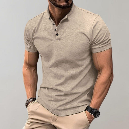 Polo-shirt med ståkrave og figursyet pasform