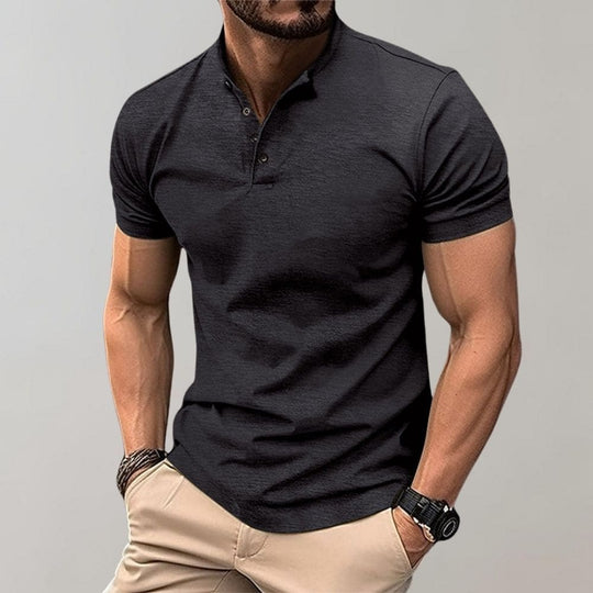 Polo-shirt med ståkrave og figursyet pasform