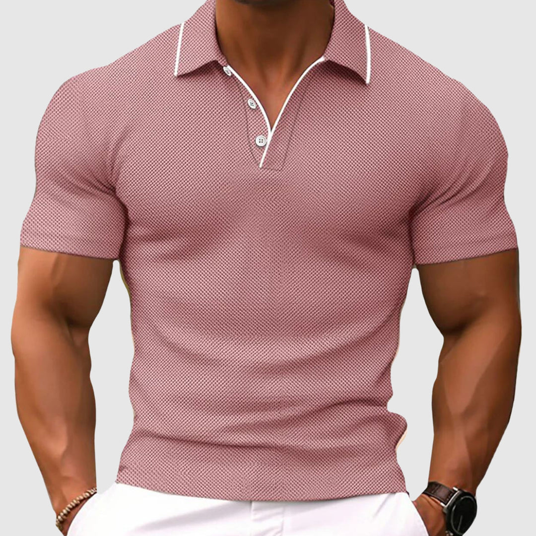 Figursyet polo T-shirt til herrer med åndbar komfort
