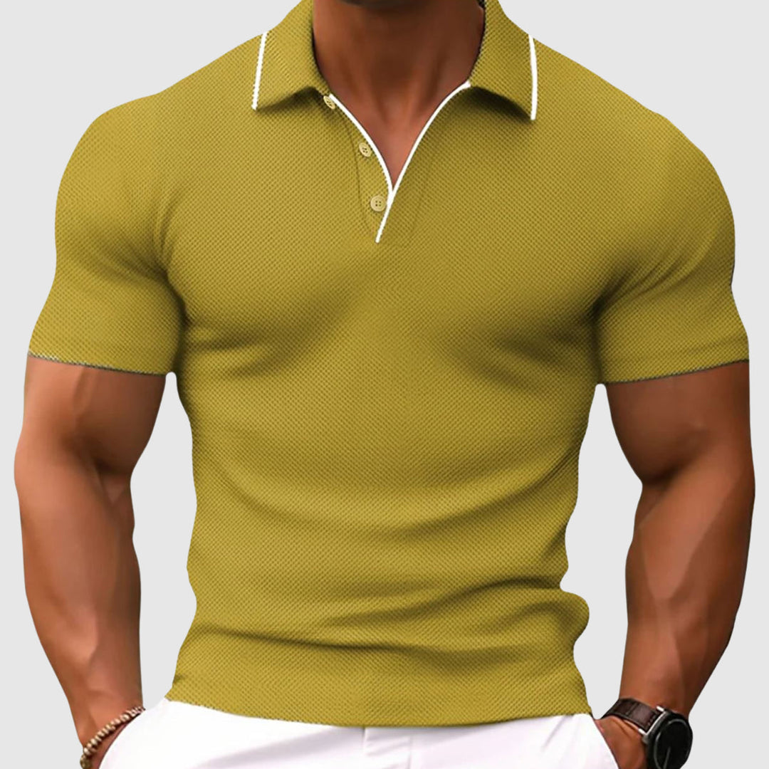 Figursyet polo T-shirt til herrer med åndbar komfort