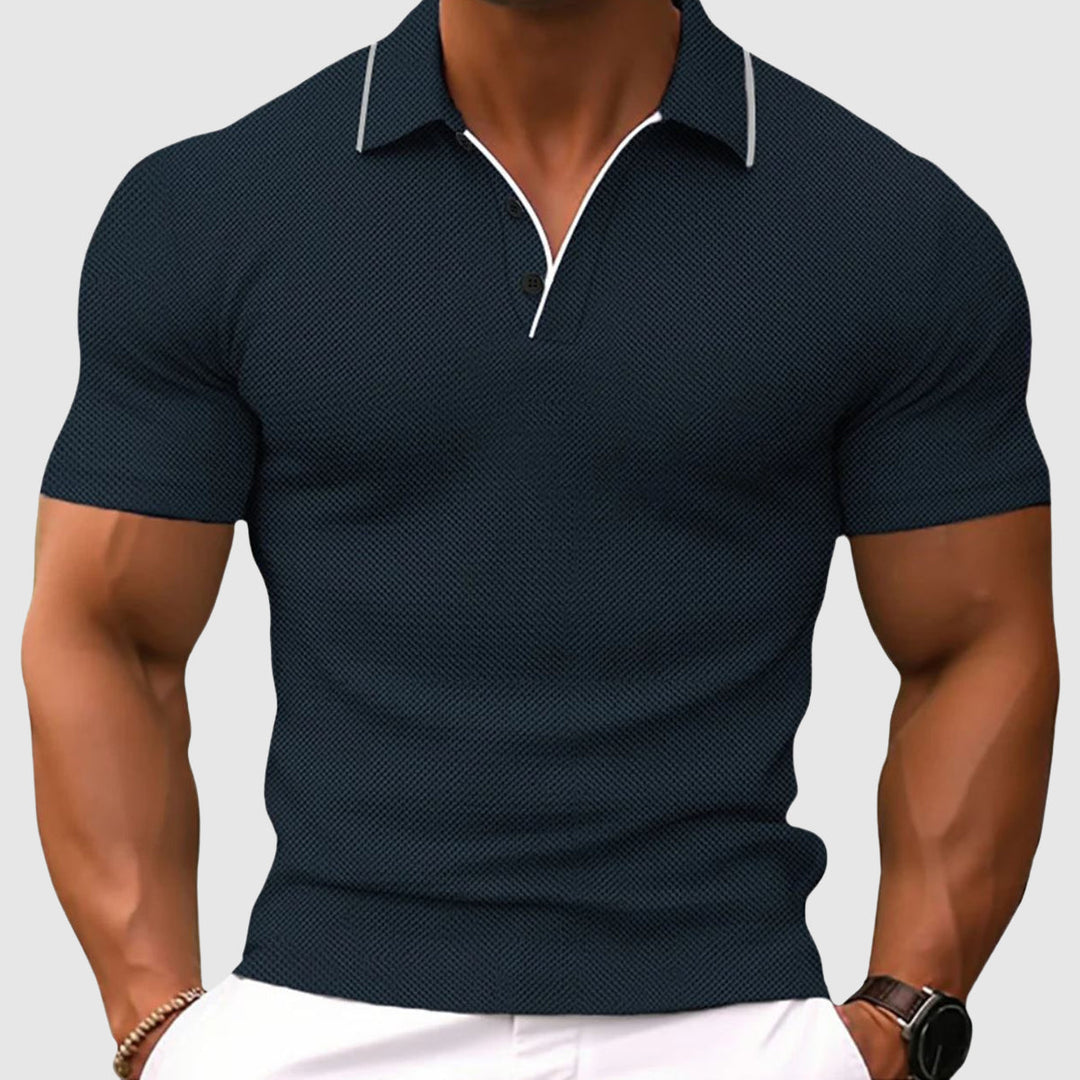 Figursyet polo T-shirt til herrer med åndbar komfort