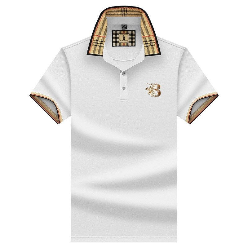 Polo T-shirt med Ternet Krave og Broderi