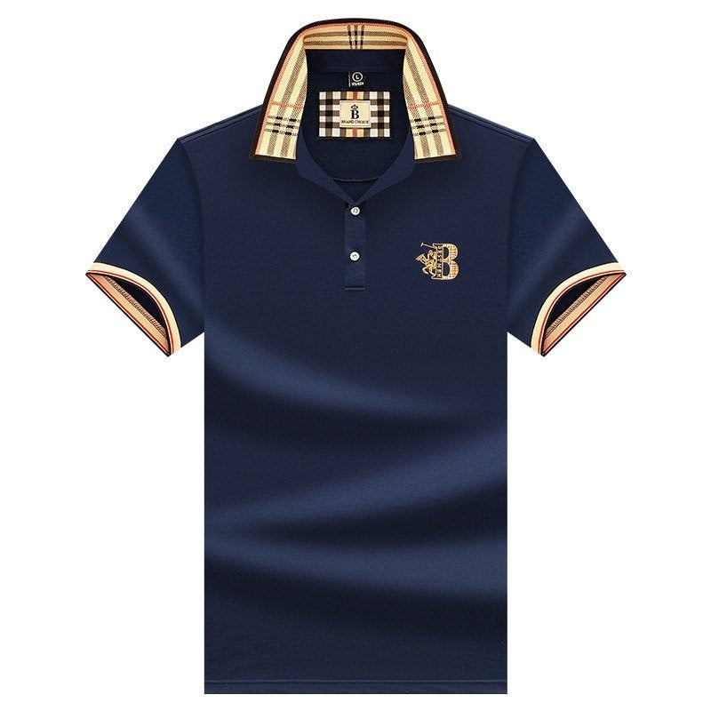Polo T-shirt med Ternet Krave og Broderi