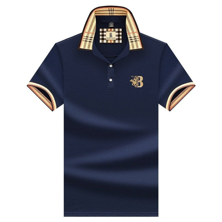 Polo T-shirt med Ternet Krave og Broderi