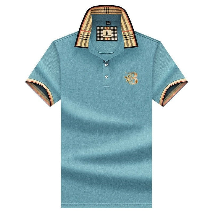 Polo T-shirt med Ternet Krave og Broderi