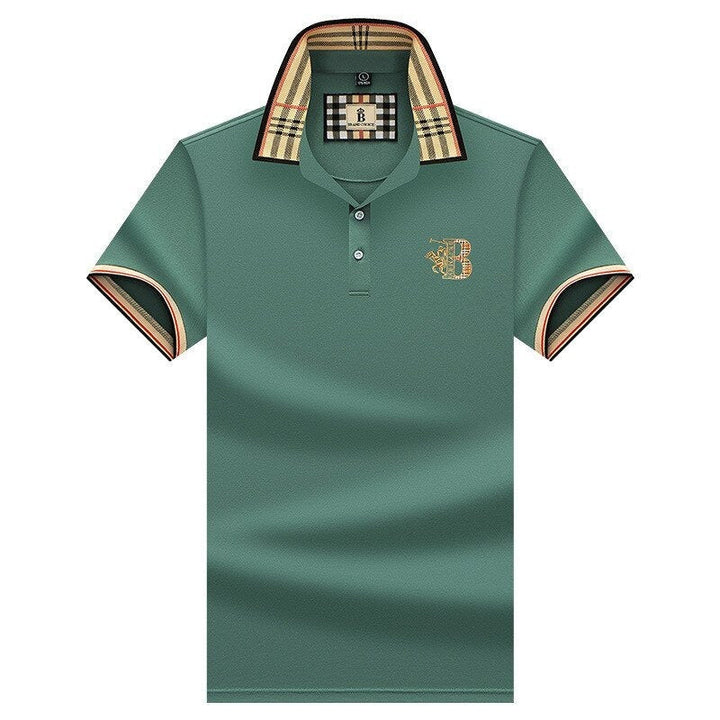 Polo T-shirt med Ternet Krave og Broderi