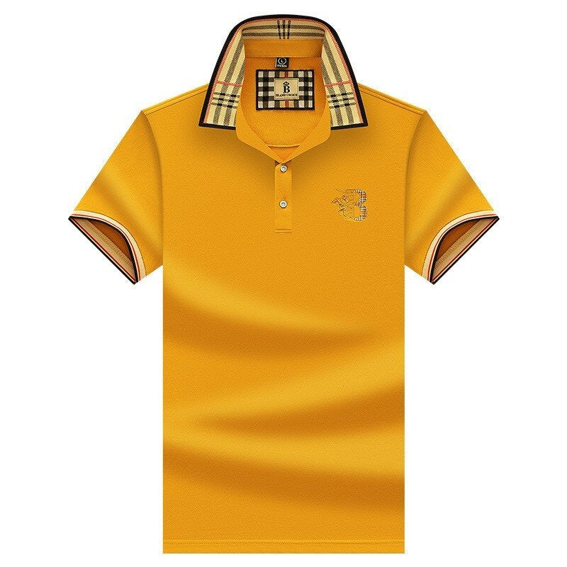 Polo T-shirt med Ternet Krave og Broderi