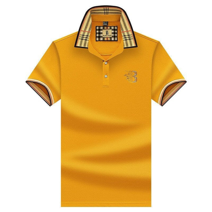 Polo T-shirt med Ternet Krave og Broderi
