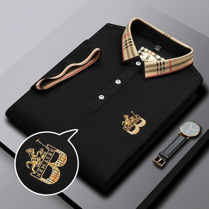 Polo T-shirt med Ternet Krave og Broderi